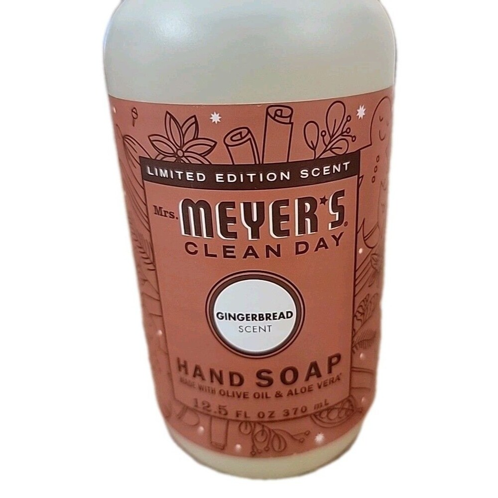 4 Piece Set Mrs Meyers Dish Soap Hand Soap Cleaner Candle All Gingerbread Scent - Picture 3 of 6